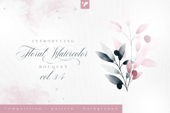 Discover Floral Watercolor Bouquet Vol34