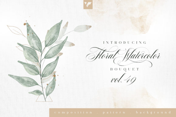 Discover Floral Watercolor Bouquet Vol49