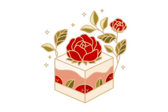Discover the Charm of Cake Clipart with Rose Floral Elements