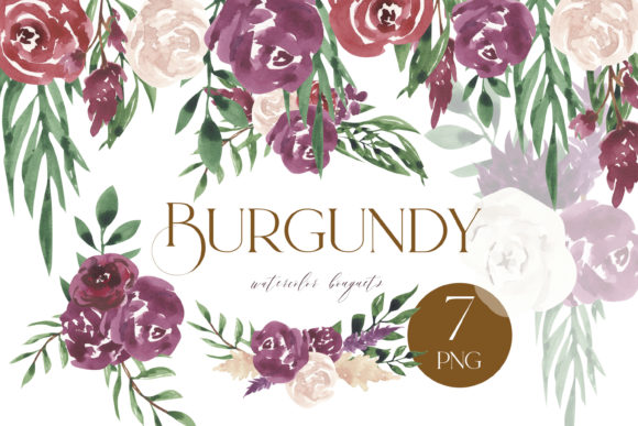 Discover the Versatility of Burgundy Clipart, Watercolor Boho Floral
