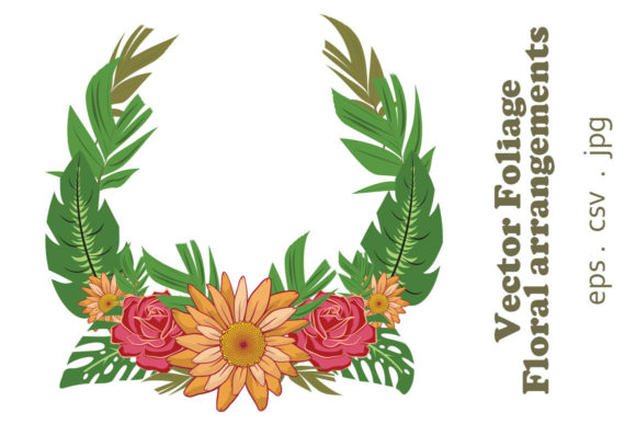 Enhance Your Creative Projects with Vector Floral Foliage Graphic Set 14