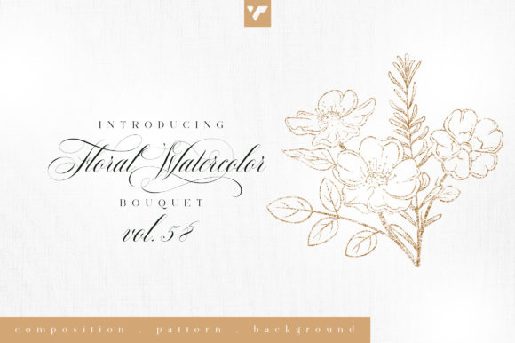 Explore Floral Watercolor Bouquet Vol58
