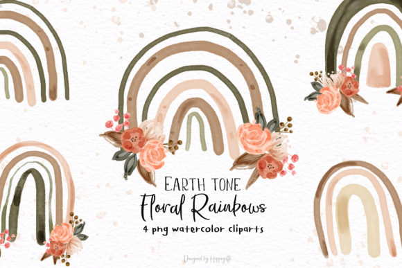Explore Watercolor Floral Rainbow Cliparts