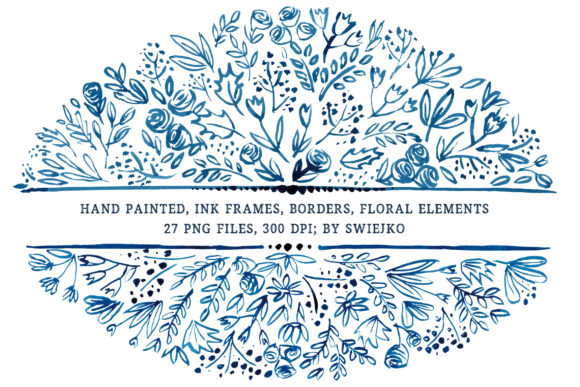 Exploring the Elegance of Hand Painted, Ink Floral Frames and Borders