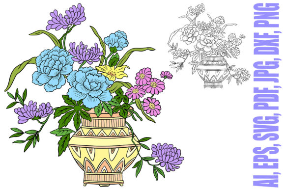Floral Line Art for Tattoo and Design
