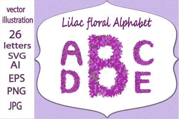 Lilac and Violet Floral Alphabet: A Versatile Design for Creative Projects
